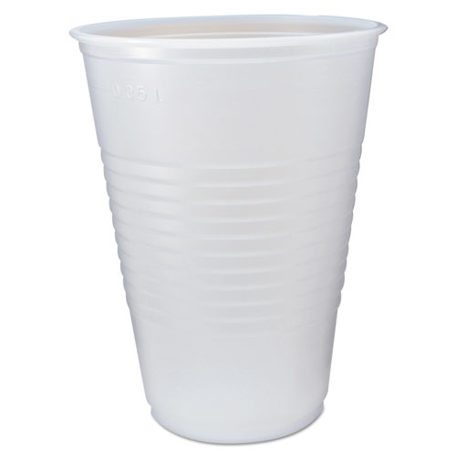 Picture of RK Ribbed Cold Drink Cups, 14 oz, Clear, 50/Sleeve, 20 Sleeves/Carton