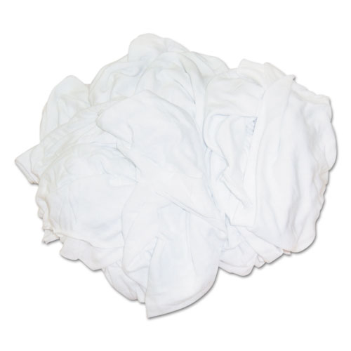 New+Bleached+White+T-Shirt+Rags%2C+Multi-Fabric%2C+25+Lb+Polybag