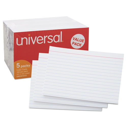 Picture of Ruled Index Cards, 3 x 5, White, 500/Pack