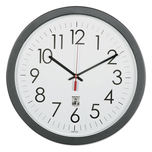6645016238823+Skilcraft+Self-Set+Wall+Clock%2C+14.5%26quot%3B+Overall+Diameter%2C+Black+Case%2C+1+Aa+%28sold+Separately%29