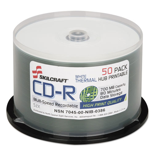 7045016269521%2C+Skilcraft+Cd-R+Recordable+Disc%2C+700+Mb%2F80+Min%2C+52x%2C+Spindle%2C+White%2C+50%2Fpack