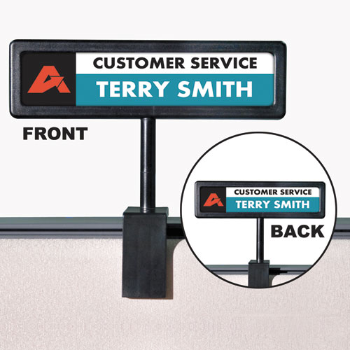 Picture of People Pointer Cubicle Sign, Plastic, 8.5 x 2, Black