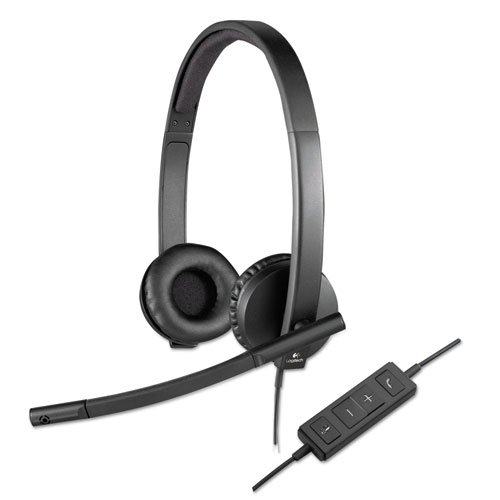 Picture of H570e Binaural Over The Head Wired Headset, Black