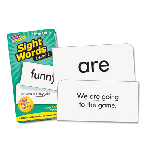 Picture of Skill Drill Flash Cards, Sight Words Set 1, 3 x 6, Black and White, 96/Set