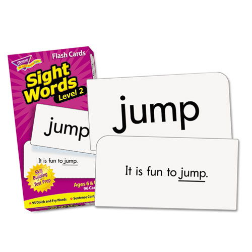 Picture of Skill Drill Flash Cards, Sight Words Set 2, 3 x 6, Black and White, 97/Set