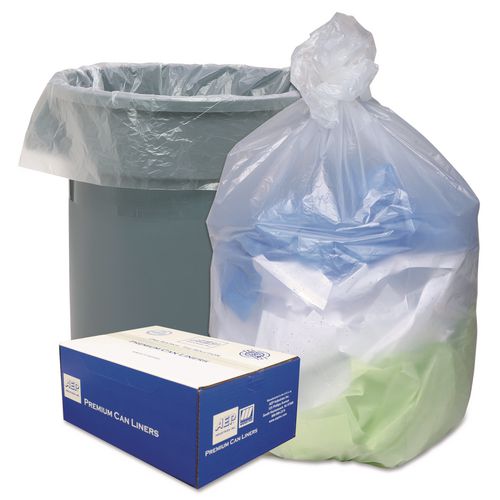 Picture of Can Liners, 33 gal, 11 mic, 33" x 40", Natural, 25 Bags/Roll, 20 Rolls/Carton