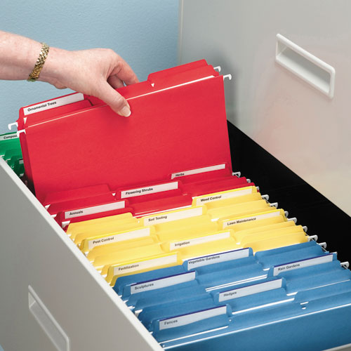 Picture of Interior File Folders, 1/3-Cut Tabs: Assorted, Letter Size, 0.75" Expansion, Red, 100/Box