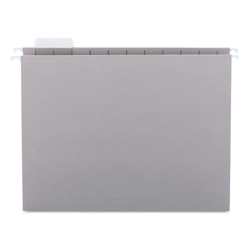 Picture of Colored Hanging File Folders with 1/5 Cut Tabs, Letter Size, 1/5-Cut Tabs, Gray, 25/Box