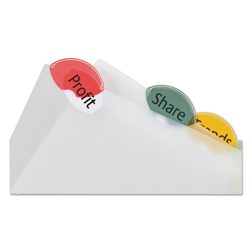 Picture of Insertable Style Edge Tab Plastic Dividers, 7-Hole Punched, 5-Tab, 8.5 x 5.5, Translucent, 1 Set