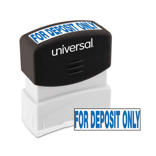 Picture of Message Stamp, for DEPOSIT ONLY, Pre-Inked One-Color, Blue