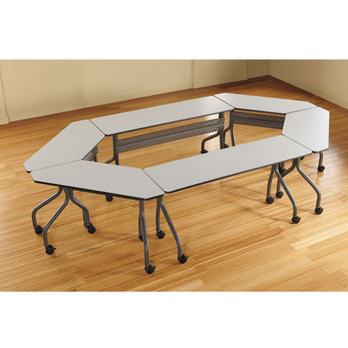 Picture of OfficeWorks Mobile Training Table, Rectangular, 60" x 18" x 29", Gray/Charcoal