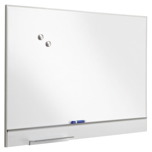 Picture of Polarity Magnetic Dry Erase White Board, 48" x 32", White Surface, Satin Aluminum Frame