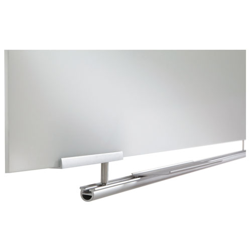 Picture of Clarity Glass Dry Erase Board with Aluminum Trim, 48" x 36", White Surface, Satin Aluminum Frame