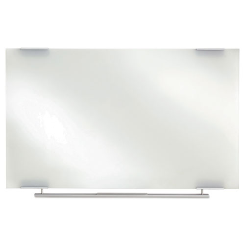 Picture of Clarity Glass Dry Erase Board with Aluminum Trim, 72" x 36", White Surface, Satin Aluminum Frame