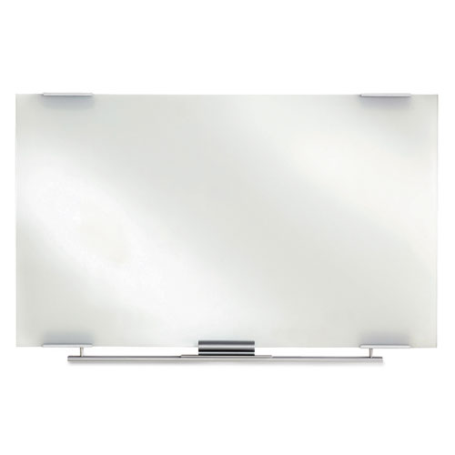 Picture of Clarity Glass Dry Erase Board with Aluminum Trim, 48" x 36", White Surface, Satin Aluminum Frame