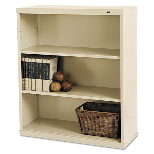 Picture of Metal Bookcase, Three-Shelf, 34.5w x 13.5d x 40h, Putty