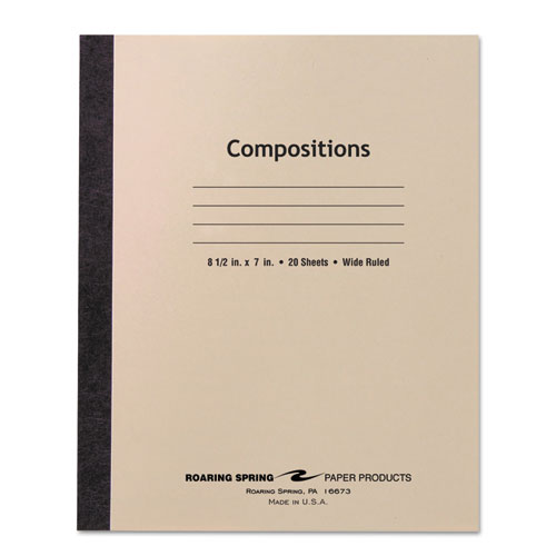 Picture of Stitched Cover Composition Book, Wide/Legal Rule, Manila Cover, (20) 8.5 x 7 Sheets