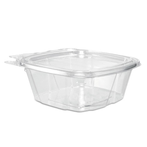 Picture of ClearPac SafeSeal Tamper-Resistant/Evident Containers, Flat Lid, 12 oz, 4.9 x 2 x 5.5, Clear, Plastic, 100/Bag, 2 Bags/Carton