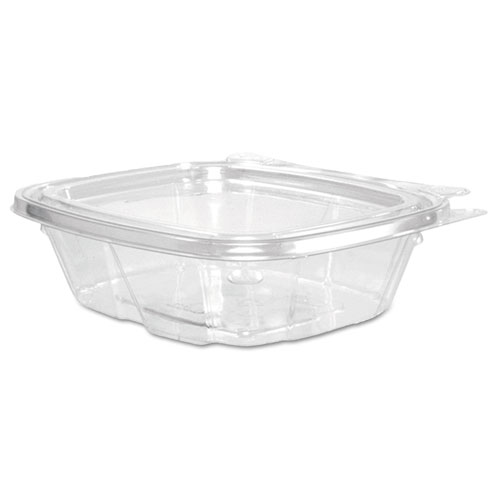 Picture of ClearPac SafeSeal Tamper-Resistant/Evident Containers, Flat Lid, 8 oz, 4.9 x 1.4 x 5.5, Clear, Plastic, 100/Bag, 2 Bags/CT