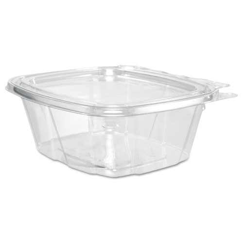 Picture of ClearPac SafeSeal Tamper-Resistant/Evident Containers, Flat Lid, 16 oz, 4.9 x 2.5 x 5.5, Clear, Plastic, 100/Bag, 2 Bags/CT