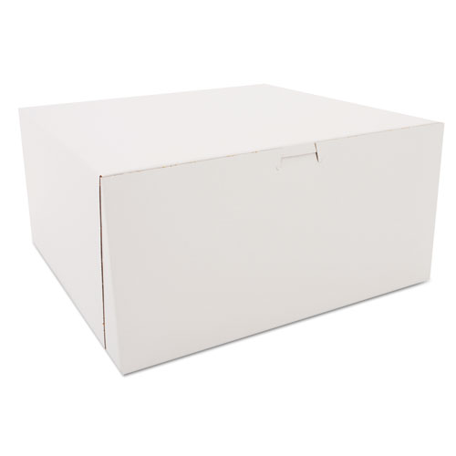 Picture of White One-Piece Non-Window Bakery Boxes, 12 x 12 x 6, White, Paper, 50/Carton