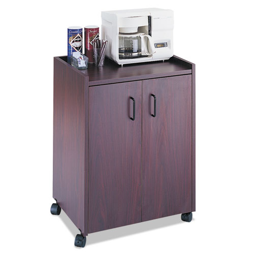 Picture of Mobile Refreshment Center, Engineered Wood, 3 Shelves, 23" x 18" x 31", Mahogany
