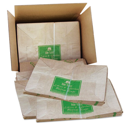 Picture of Lawn/Leaf Bags, Self-Standing, Open-Face, 30 gal, 16" x 35", Kraft, 50/Box