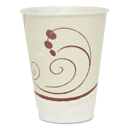 Picture of Trophy Plus Dual Temperature Insulated Cups in Symphony Design Perfect Pak, 12 oz, Tan, 300/Carton