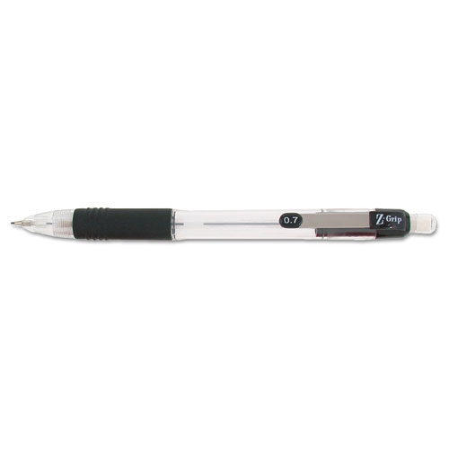 Picture of Z-Grip Mechanical Pencil, 0.7 mm, HB (#2), Black Lead, Clear/Black Barrel, 24/Pack