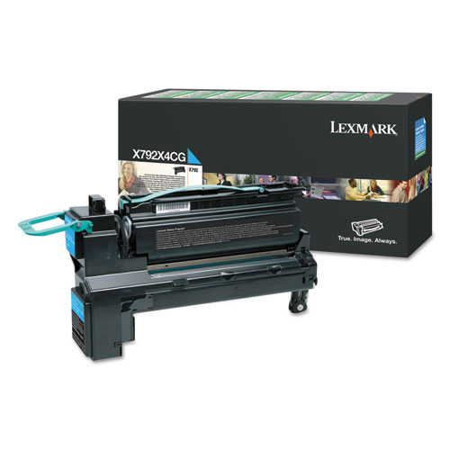 Picture of X792X4CG Return Program Extra High-Yield Toner, 20,000 Page-Yield, Cyan