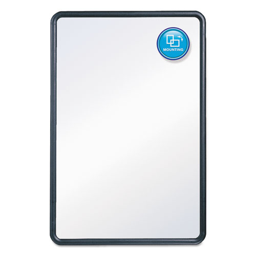 Picture of Contour Dry Erase Board, 48" x 36", White Surface, Black Plastic Frame