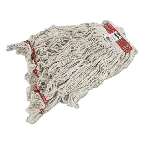Picture of Swinger Loop Wet Mop Heads, Cotton/Synthetic, White, Large, 6/Carton