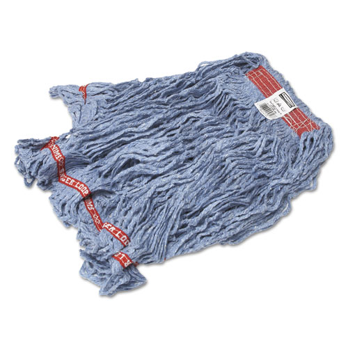 Picture of Swinger Loop Wet Mop Heads, Cotton/Synthetic, Blue, Large, 6/Carton