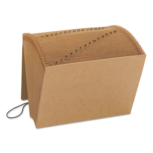 Picture of Indexed Expanding Kraft Files, 31 Sections, Elastic Cord Closure, 1/15-Cut Tabs, Letter Size, Kraft