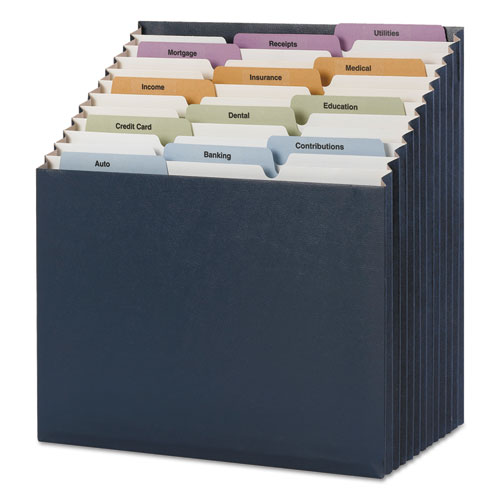 Picture of Stadium File, 12 Sections, 1/12-Cut Tabs, Letter Size, Navy