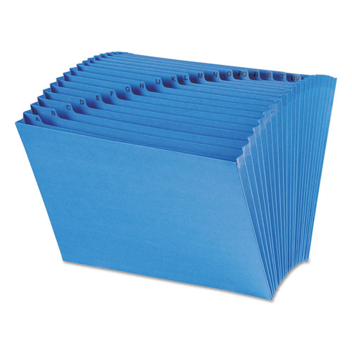 Picture of Open Top A-Z Expanding File with Antimicrobial Product Protection, 21 Sections, 1/21-Cut Tab, Letter Size, Blue