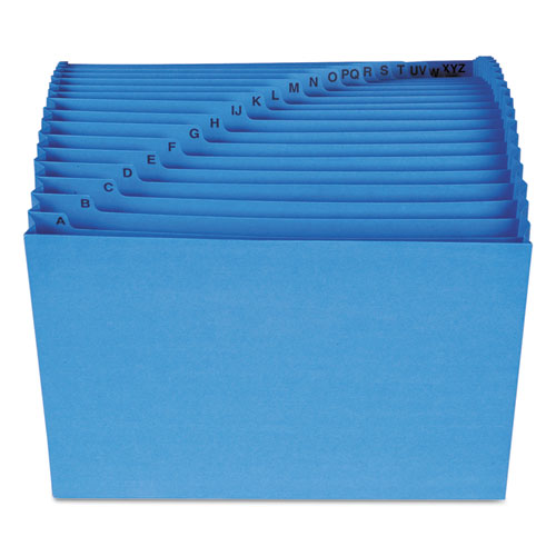 Picture of Open Top A-Z Expanding File with Antimicrobial Product Protection, 21 Sections, 1/21-Cut Tab, Letter Size, Blue