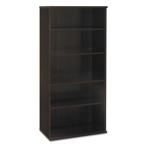 Picture of Series C Collection Bookcase, Five-Shelf, 35.63w x 15.38d x 72.78h, Mocha Cherry