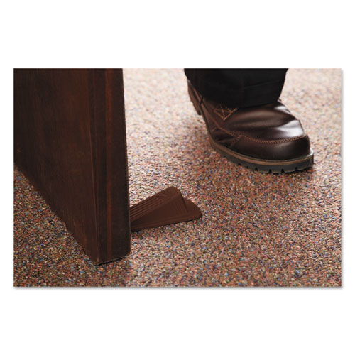 Picture of Big Foot Doorstop, No Slip Rubber Wedge, 2.25w x 4.75d x 1.25h, Brown, 2/Pack