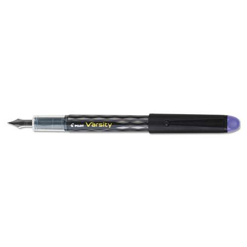 Picture of Varsity Fountain Pen, Medium 1 mm, Purple Ink, Clear/Black/Purple Barrel