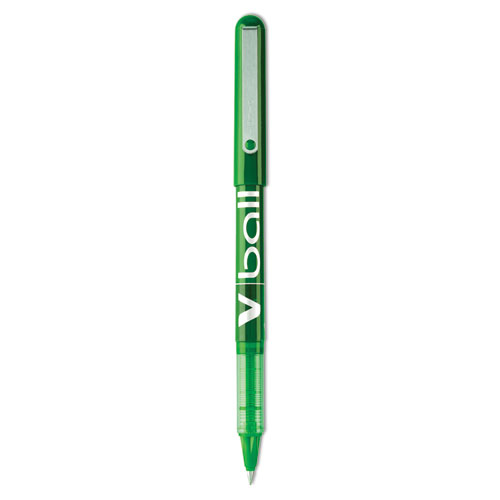 Picture of VBall Liquid Ink Roller Ball Pen, Stick, Extra-Fine 0.5 mm, Green Ink, Green Barrel, Dozen