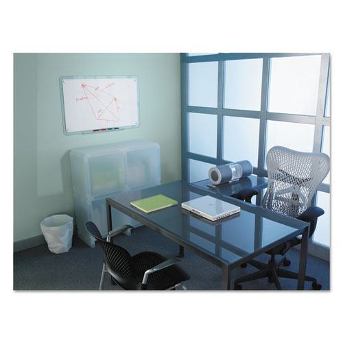 Picture of iQ Total Erase Translucent-Edge Board, 36" x 23", White Surface, Clear Plastic Frame