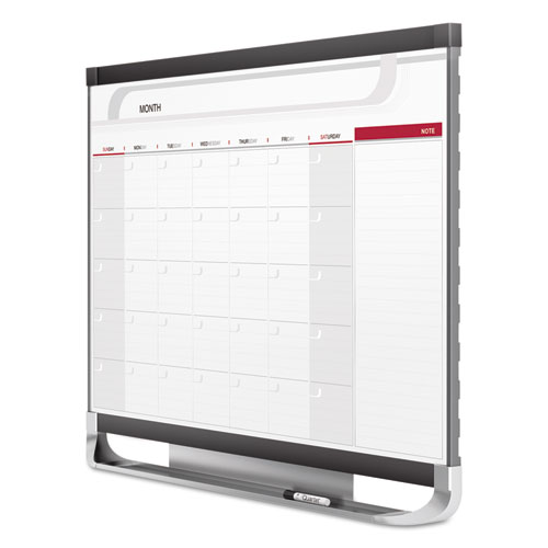 Picture of Prestige 2 Magnetic Total Erase Monthly Calendar, 36" x 24", White Surface, Graphite Gray Fiberboard/Plastic Frame