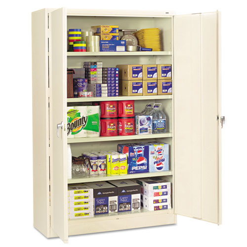 Picture of Assembled Jumbo Steel Storage Cabinet, 48w x 24d x 78h, Putty