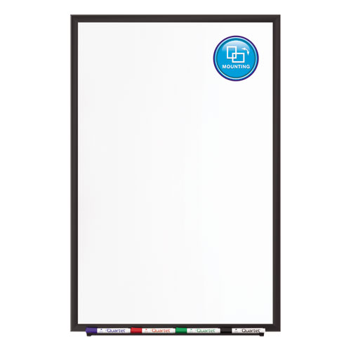 Picture of Classic Series Porcelain Magnetic Dry Erase Board, 72" x 48", White Surface, Black Aluminum Frame