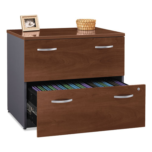 Picture of Series C Lateral File, 2 Legal/Letter/A4/A5-Size File Drawers, Hansen Cherry/Graphite Gray, 35.75" x 23.38" x 29.88"