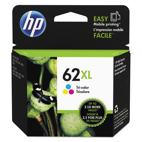 Picture of HP 62XL, (C2P07AN) High-Yield Tri-Color Original Ink Cartridge