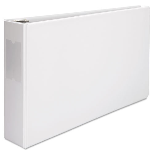 Picture of Ledger-Size Round Ring Binder with Label Holder, 3 Rings, 3" Capacity, 11 x 17, White