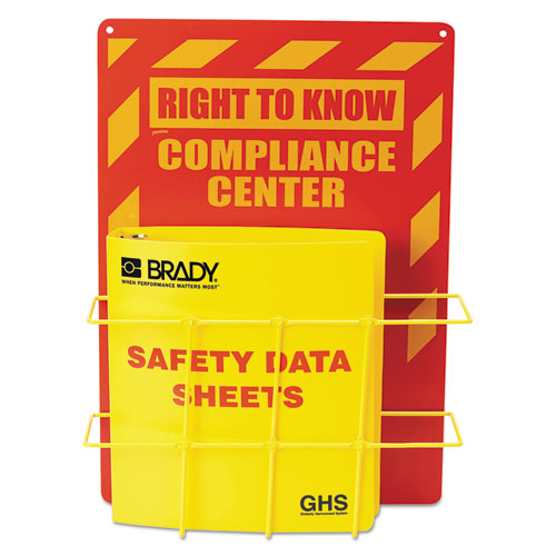 Picture of SDS Compliance Center, 14w x 4.5d x 20h, Yellow/Red