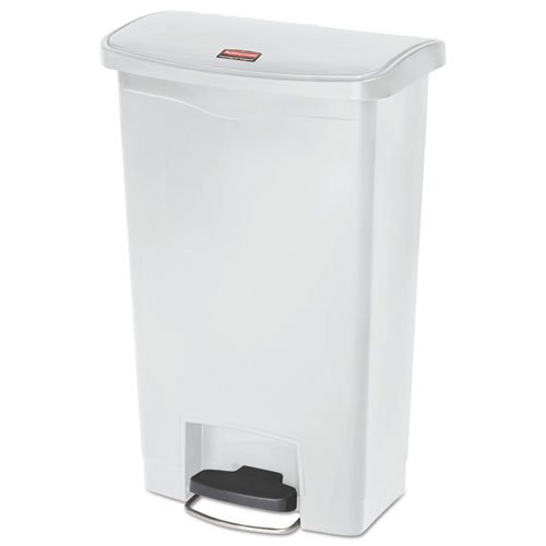Streamline+Resin+Step-On+Container%2C+Front+Step+Style%2C+13+gal%2C+Polyethylene%2C+White